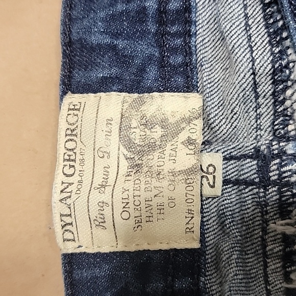 Dylan George "Alexandra" Flare Jeans Size 26 Distressed Low Rise, Med-Dark Wash - Picture 9 of 13